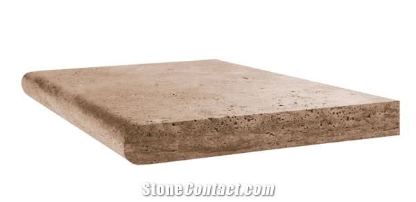 Denizli Noce Travertine Pool Coping, Brown Travertine Pool Coping Turkey