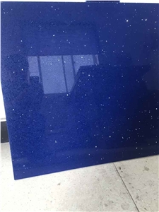 Blue Sparkling Artificial Stone Quartz Stone Tiles & Slabs