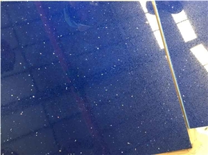 Manmade Stone Blue Sparkle Quartz Stone Tiles & Slabs