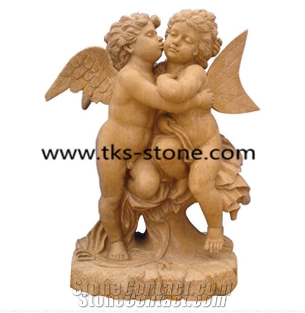 Angle Sculptures&Statues,Yellow Granite Human Sculptures,Children Sculptures&Statues,Children Caving,Human Caving