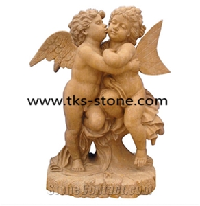 Angle Sculptures&Statues,Yellow Granite Human Sculptures,Children Sculptures&Statues,Children Caving,Human Caving