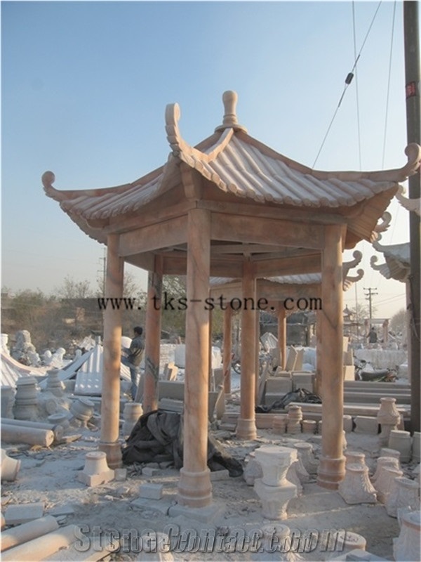 Beige Granite Chinese Ancient Gazebo