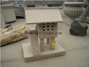 Beige Granite Garden Lanterns&Lamps,Lantern Sculptures,Lamps Caving,Japanese Lanterns,Exterior Lamps