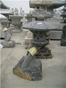 Beige Granite Garden Lanterns&Lamps,Lantern Sculptures,Lamps Caving,Japanese Lanterns,Exterior Lamps