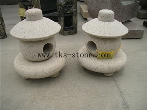 Beige Granite Lamp Caving,Garden Lantern&Lamp,Japanese Lanterns,Lantern Sculptures,Exterior Lamps