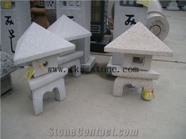 Beige Granite Lamp Caving,Garden Lantern&Lamp,Japanese Lanterns,Lantern Sculptures,Exterior Lamps