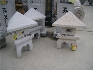 Beige Granite Lamp Caving,Garden Lantern&Lamp,Japanese Lanterns,Lantern Sculptures,Exterior Lamps