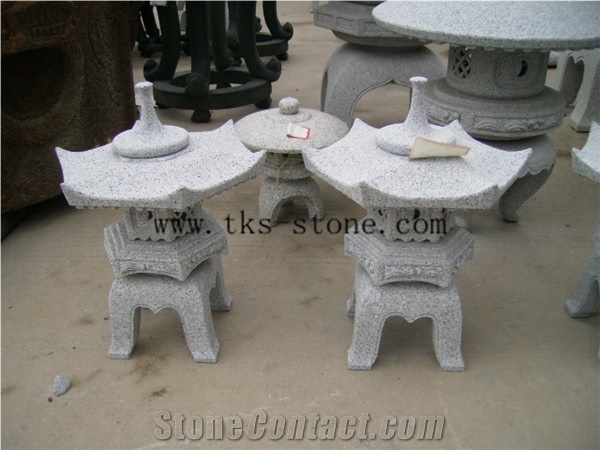 Beige Granite Lantern Sculptures,Japanese Lamps,Garden Lanterns&Lamps,Lamp Caving,Exterior Lanterns