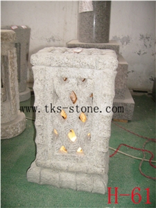 Beige Granite Lantern Sculptures,Lamp Caving,Garden Lanterns&Lamps,Japanese Lanterns,Exterior Lamps