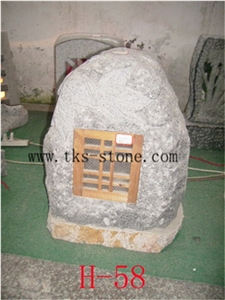 Beige Granite Lantern Sculptures,Lamp Caving,Garden Lanterns&Lamps,Japanese Lanterns,Exterior Lamps