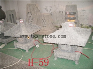 Beige Granite Lantern Sculptures,Lamp Caving,Garden Lanterns&Lamps,Japanese Lanterns,Exterior Lamps