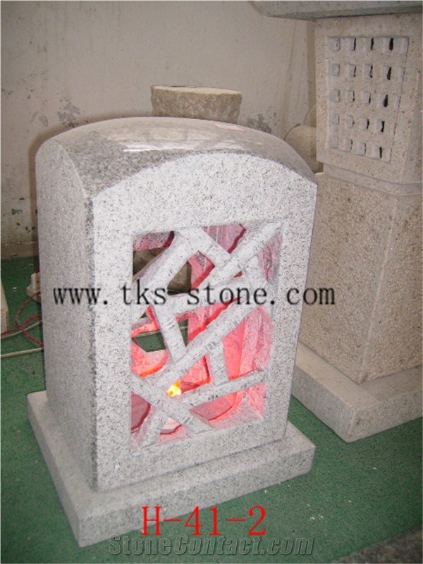 Beige Granite Lantern Sculptures,Lamps Caving,Garden Lanterns&Lamps,Japanese Lanterns,Exterior Lamps