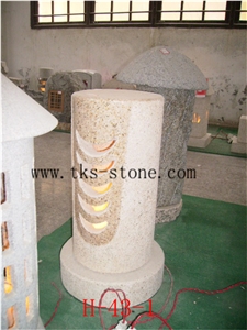 Beige Granite Lantern Sculptures,Lamps Caving,Garden Lanterns&Lamps,Japanese Lanterns,Exterior Lamps