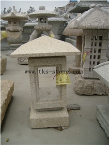 Beige Granite Lanterns Caving,Garden Lanterns&Lamps,Lantern Sculptures,Japanese Lamps
