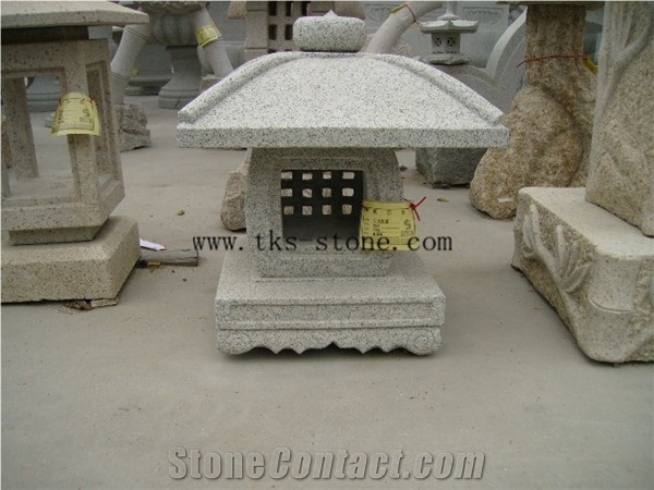 Beige Granite Lanterns Caving,Garden Lanterns&Lamps,Lantern Sculptures,Japanese Lamps
