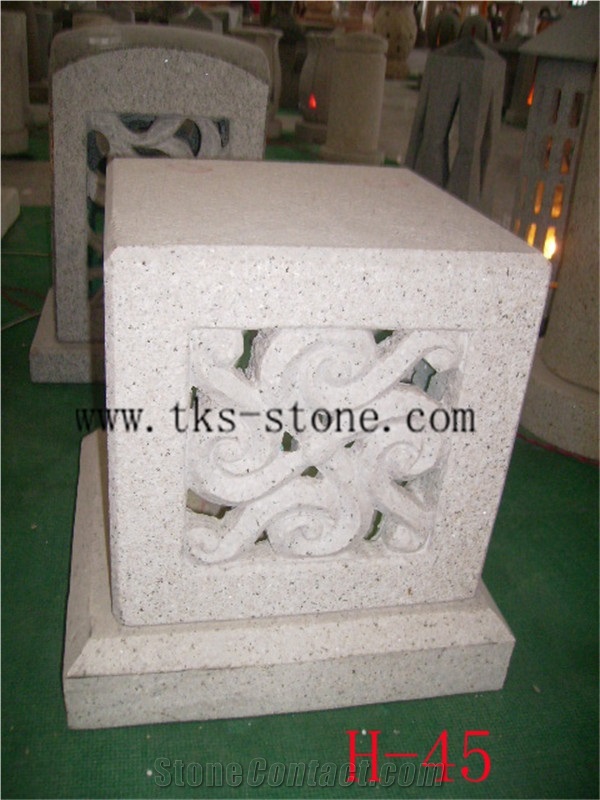 Beige Granite Lanterns,Lamp Sculptures,Lanterns Caving,Garden Lanterns&Lamps,Japanese Lanterns,Exterior Lamps