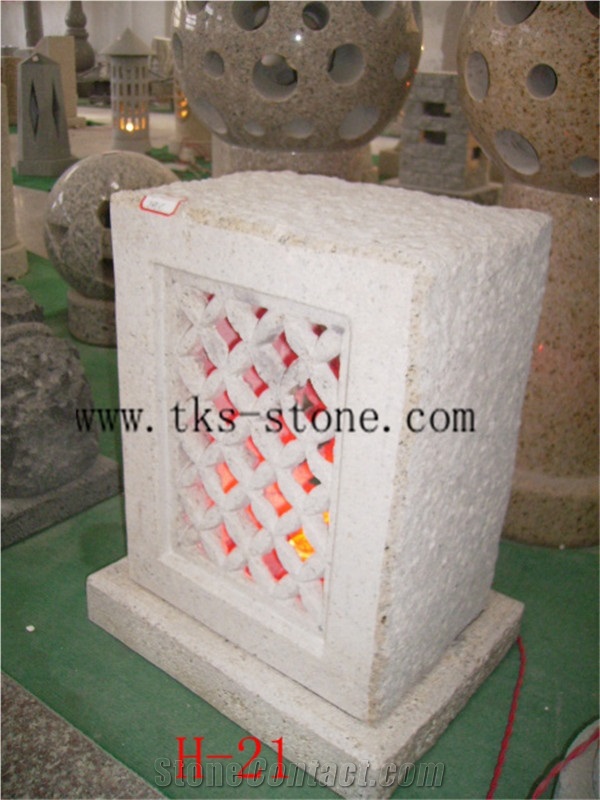 Beige Granite Lanterns,Lantern Sculptures,Lamps Caving,Garden Lanterns&Lamps,Japanese Lanterns,Exterior Lamps