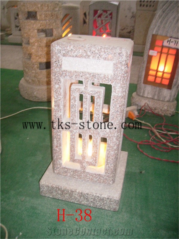 Beige Granite Lanterns,Lanterns Caving,Lamp Sculptures,Garden Lanterns&Lamps,Japanese Lanterns,Exterior Lamps
