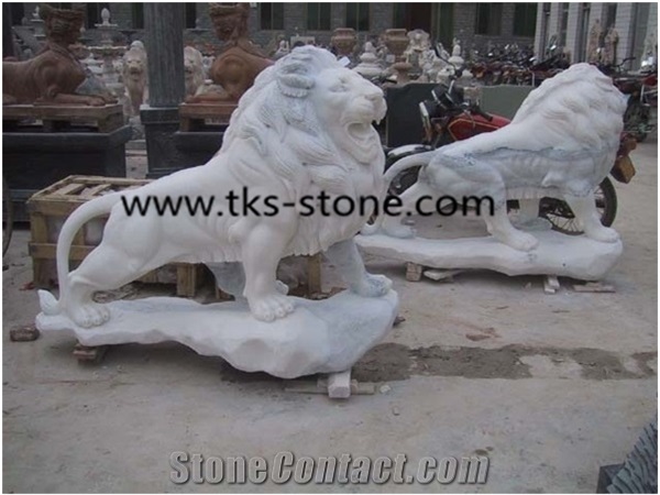 Beige Granite Lion Sculpture&Statue,Lions Caving,Lion Animal Sculptures,Garden Statues,Landscape Statues