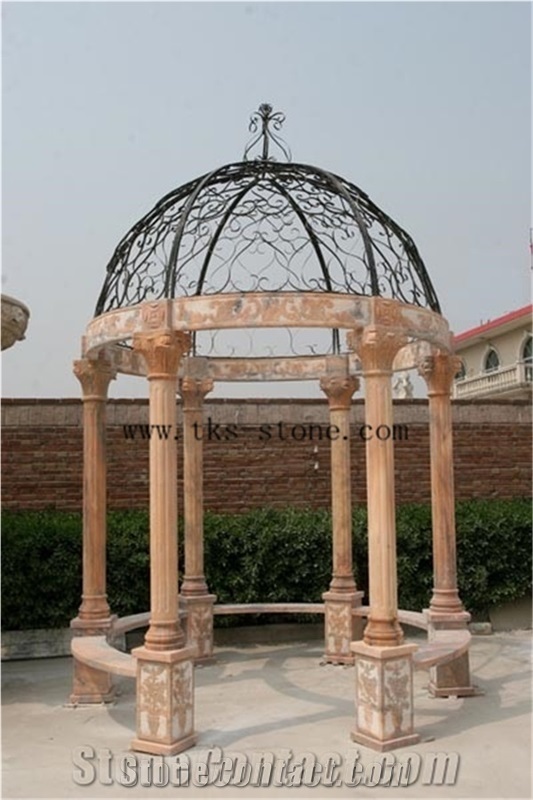 Beige Granite Sculpture Figure Gazebo