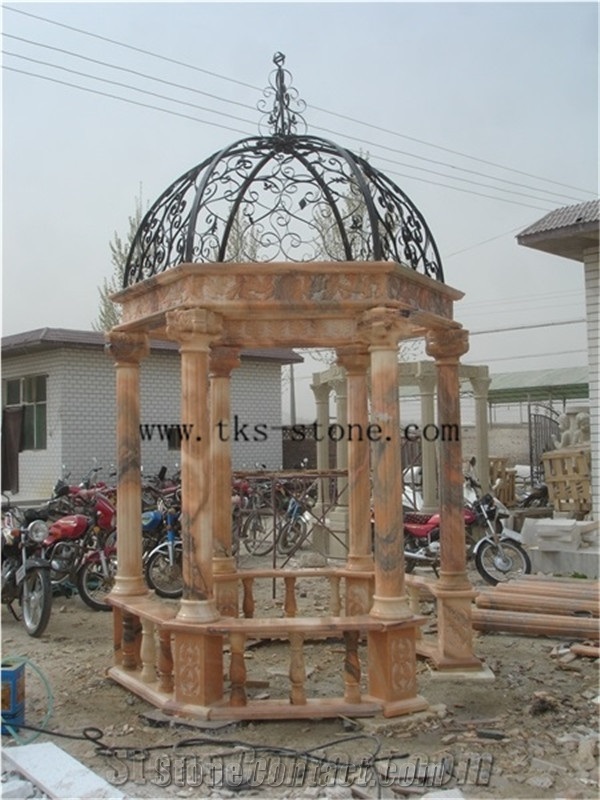 Beige Granite Sculpture Figure Gazebo