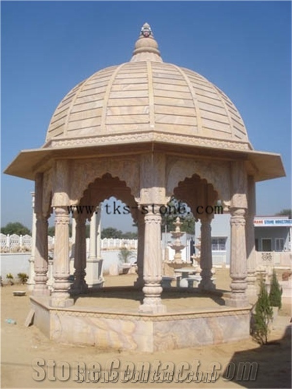 Beige Granite Southeast Asia Style Garden Gazebo