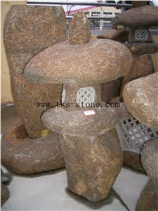 Brown Granite Garden Lanterns&Lamps,Lanterns Caving,Lamp Sculptures,Japanese Lanterns,Exterior Lamps