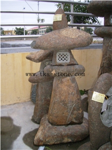 Brown Granite Garden Lanterns&Lamps,Lanterns Caving,Lamp Sculptures,Japanese Lanterns,Exterior Lamps