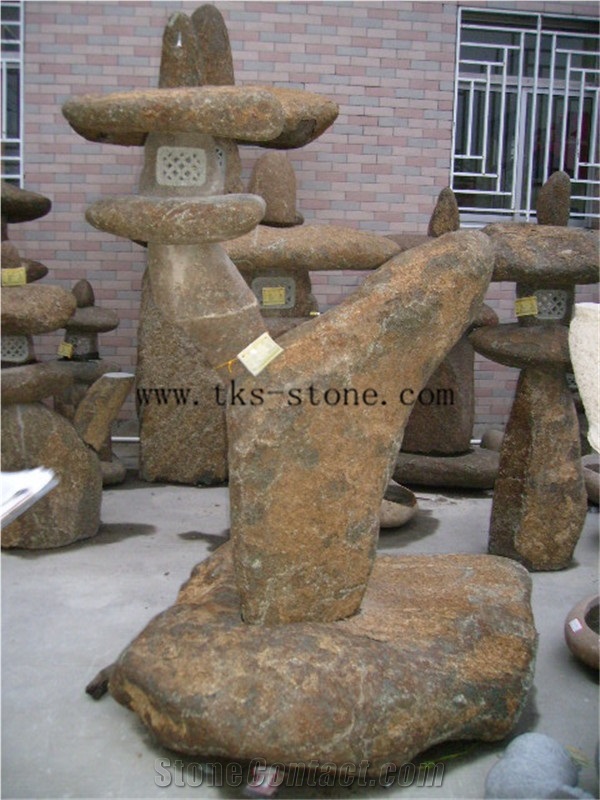 Brown Granite Garden Lanterns&Lamps,Lanterns Caving,Lamp Sculptures,Japanese Lanterns,Exterior Lamps