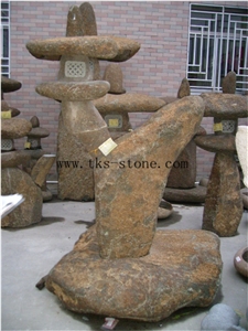 Brown Granite Garden Lanterns&Lamps,Lanterns Caving,Lamp Sculptures,Japanese Lanterns,Exterior Lamps