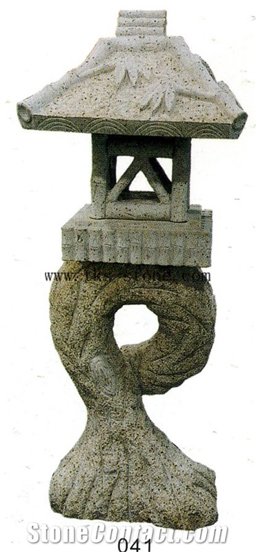 Brown Granite Lanterns Caving,Lantern Sculptures,Garden Lanterns&Lamps,Japanese Lamps