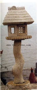 Brown Granite Lanterns Caving,Lantern Sculptures,Garden Lanterns&Lamps,Japanese Lamps