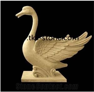 China Beige Granite Duck Sculptures&Statues,Beige Granite Duck Animal Sculptures,Duck Caving,Garden Statues