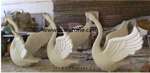 China Beige Granite Duck Sculptures&Statues,Beige Granite Duck Animal Sculptures,Duck Caving,Garden Statues