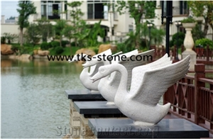 China Beige Granite Duck Sculptures&Statues,Beige Granite Duck Animal Sculptures,Duck Caving,Garden Statues