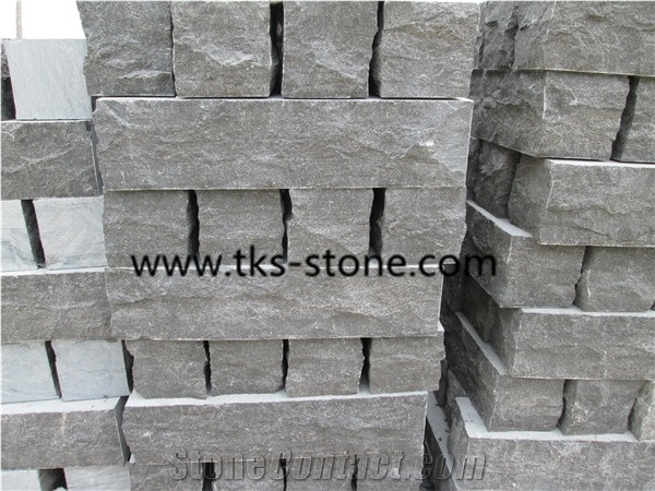 China Blue Limestone Cubestone Sides Natual Split