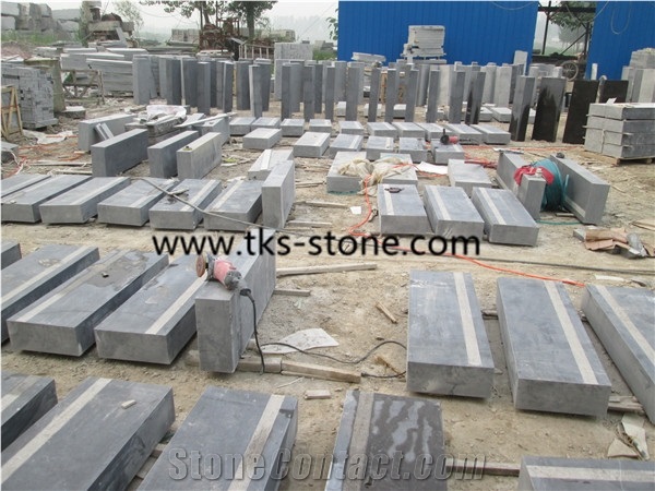 China Blue Limestone Stairs & Steps with One Anti-Slip Line