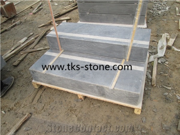China Blue Limestone Stairs & Steps with One Anti-Slip Line
