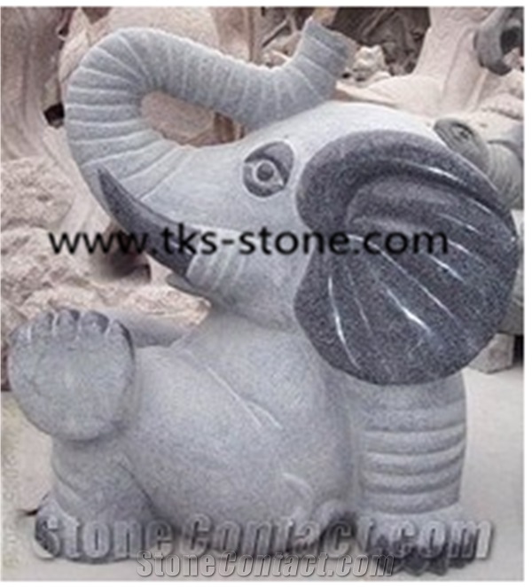 China Grey Granite Elephant Sculpture & Statue,Elephant Caving,Elephant Animal Statue,Landscape Sculptures