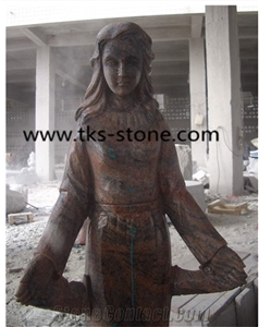 China Natural Stone Red Granite Human Sculptures&Statues,Women Sculptures,Human Caving,Western Stautes