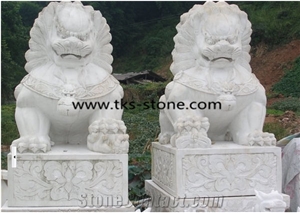 China White Granite Lion Sculptures & Statues,White Granite Lion Animal Sculptures,Lion Caving