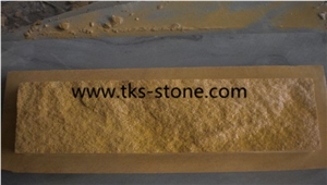 China Yellow Sandstone Mushroom Stone,Yellow Sandstone Mushroomed Wall Cladding