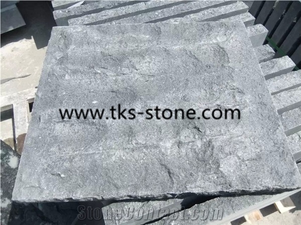 G684 Tiles with 5 Sides Natural Split Natural Face, China Black Granite