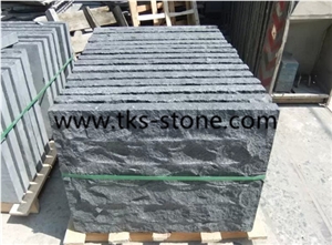 G684 Tiles with 5 Sides Natural Split Natural Face, China Black Granite