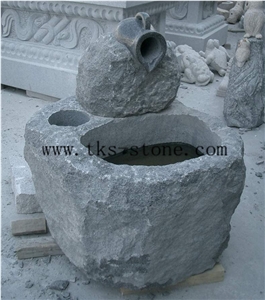 Green Granite Originality Garden Fountains, Kettle Fountains