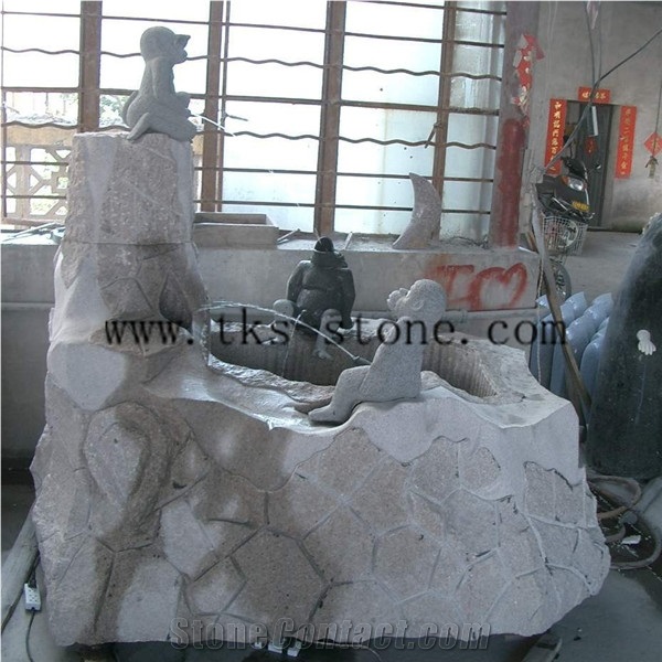 Grey Granite Animal Sculptured Fountains