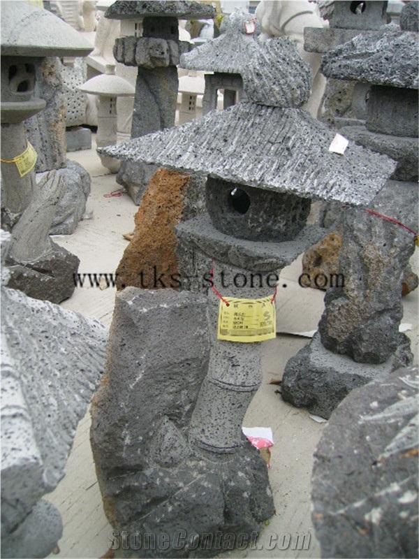 Grey Granite Garden Lanterns&Lamps,Lantern Sculptures,Lamps Carving,Japanese Lamps,Exterior Lanterns