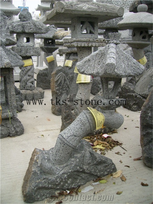 Grey Granite Garden Lanterns&Lamps,Lantern Sculptures,Lamps Carving,Japanese Lamps,Exterior Lanterns
