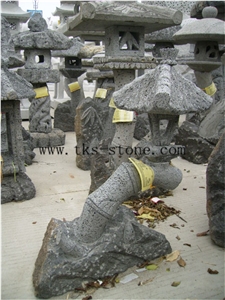 Grey Granite Garden Lanterns&Lamps,Lantern Sculptures,Lamps Carving,Japanese Lamps,Exterior Lanterns