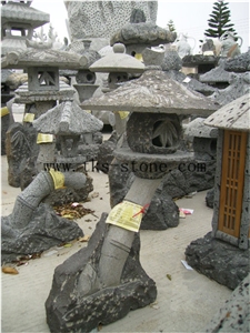 Grey Granite Garden Lanterns&Lamps,Lantern Sculptures,Lamps Carving,Japanese Lamps,Exterior Lanterns